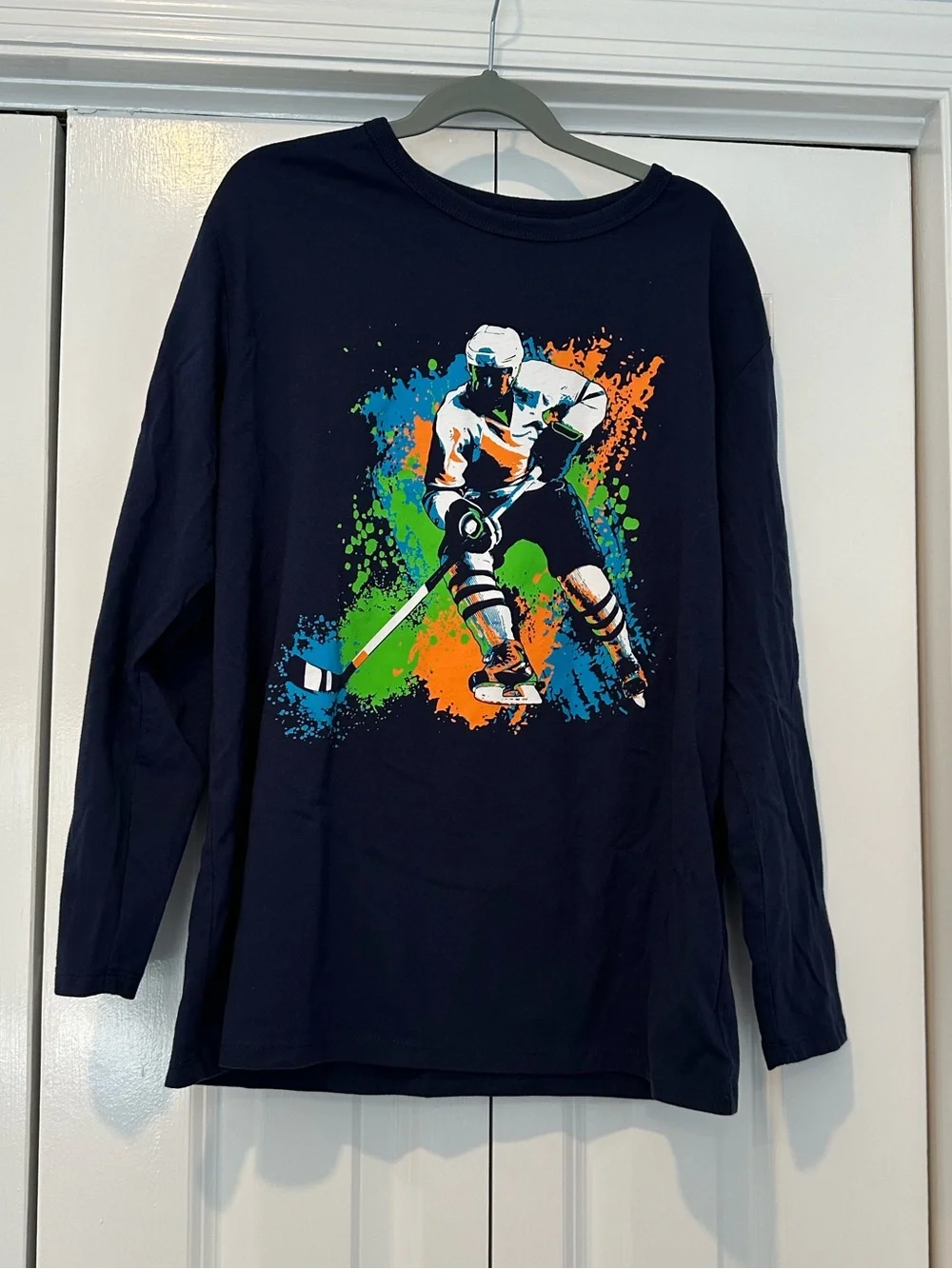 Navy Boys' Hockey Graphic Long-Sleeve Tee